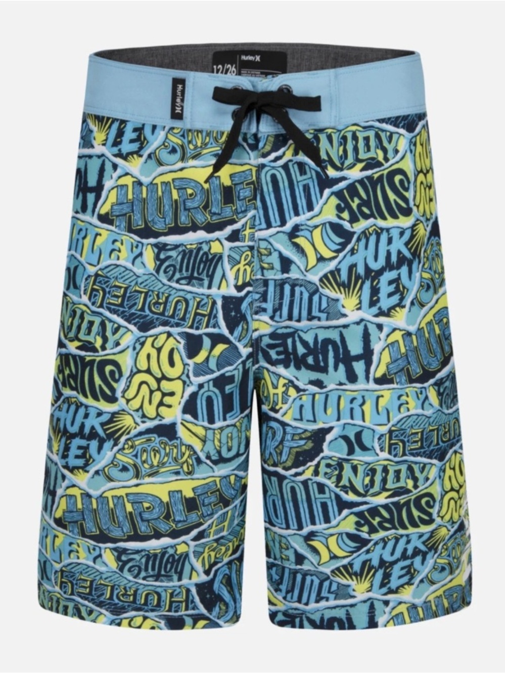 NEW SIZE 20 Boys Ripped Sticker Boardshort in Blue Gaze MSRP $38